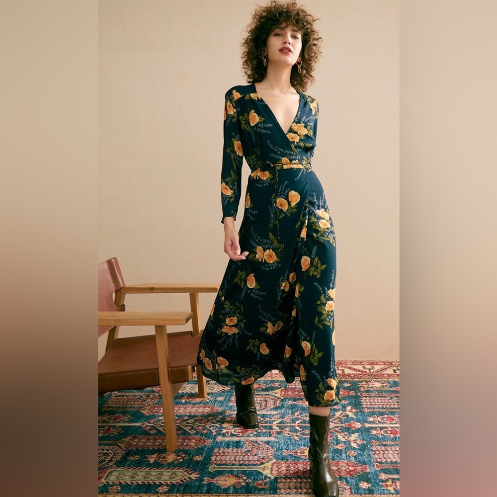 Rihoas midi floral wrap dress